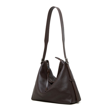 Foldable Genuine Leather Shoulder Tote Bag - image 7