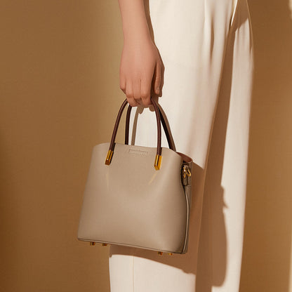 Genuine Leather Boston Satchel Handbag - image 2