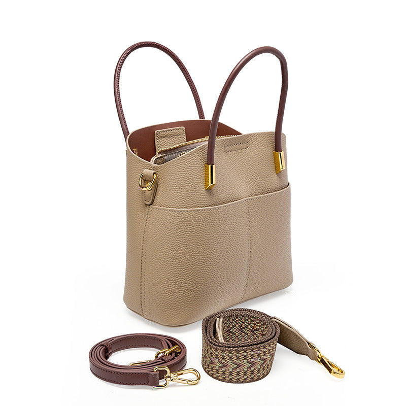 Genuine Leather Boston Satchel Handbag - image 4