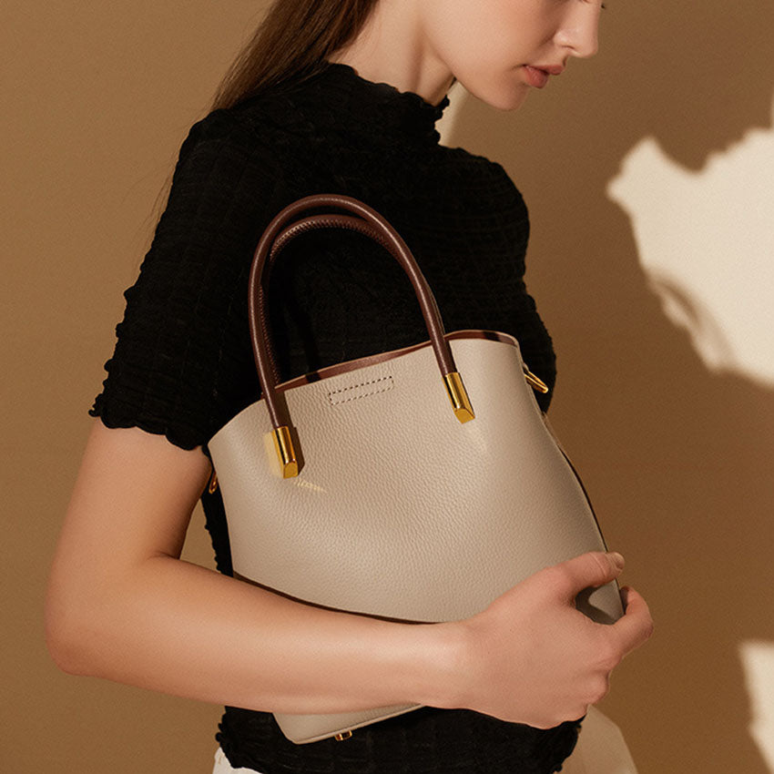 Genuine Leather Boston Satchel Handbag - image 6