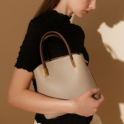 Genuine Leather Boston Satchel Handbag - image 6