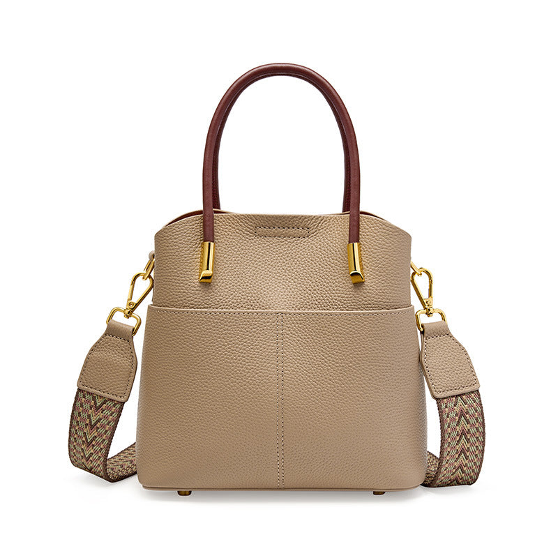 Genuine Leather Boston Satchel Handbag - image 7