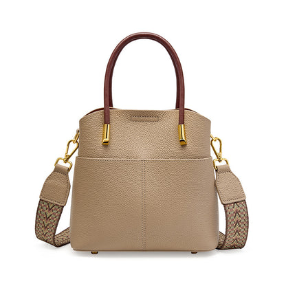 Genuine Leather Boston Satchel Handbag - image 7