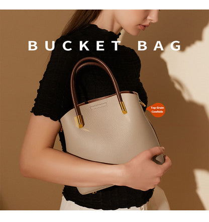 Genuine Leather Boston Satchel Handbag - image 8