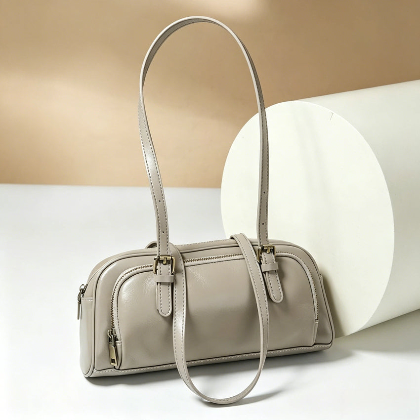 Genuine Leather Bowling Shoulder Bag - image 1