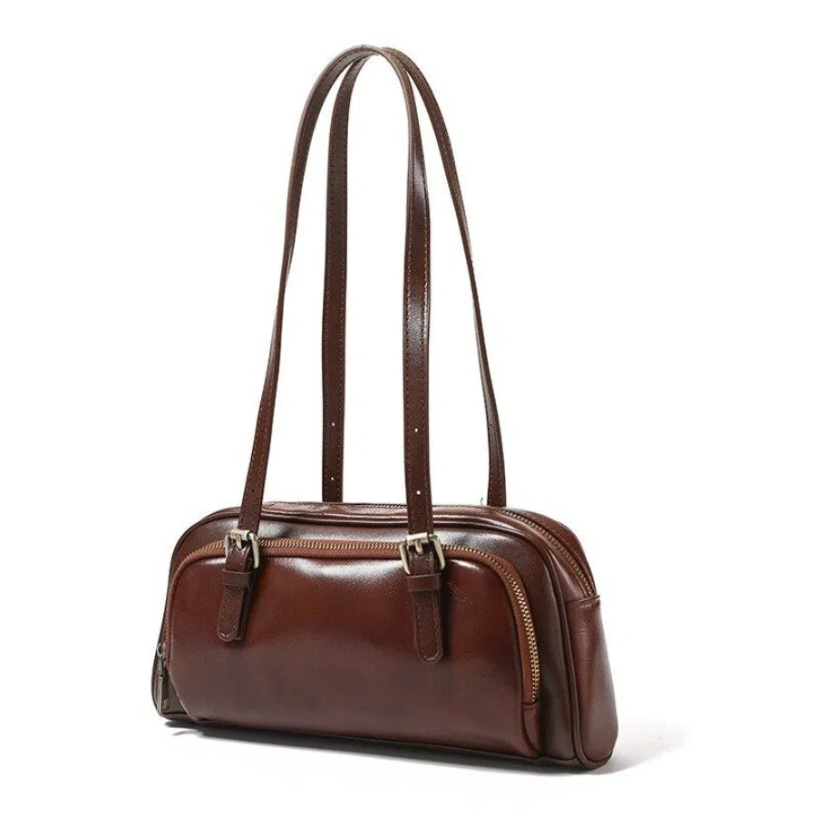 Genuine Leather Bowling Shoulder Bag - image 2