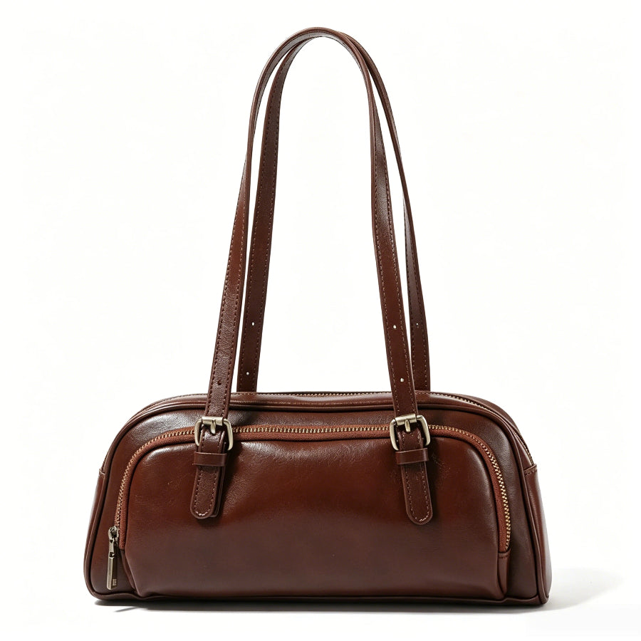 Genuine Leather Bowling Shoulder Bag - image 5