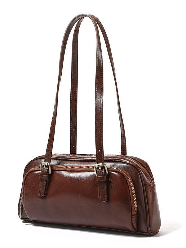 Genuine Leather Bowling Shoulder Bag - image 6