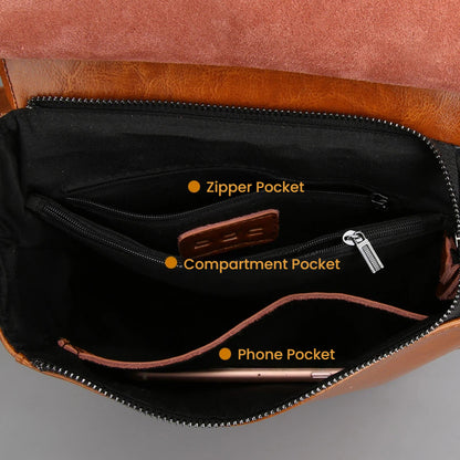 Genuine Leather Bucket Backpack - image 4