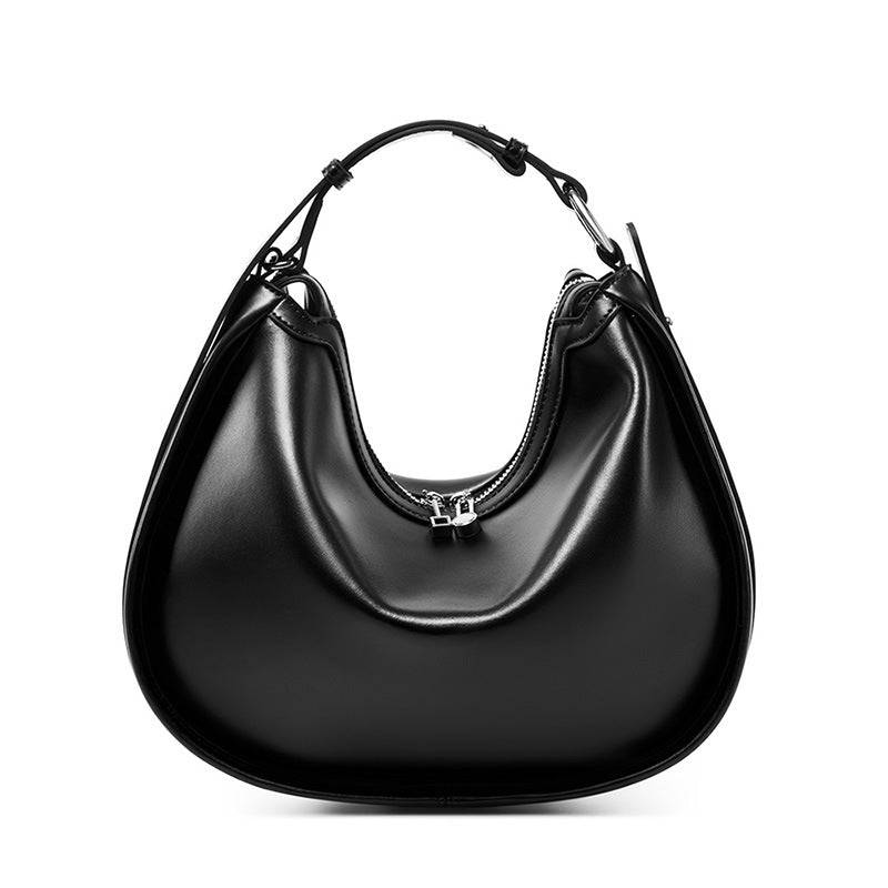 Genuine Leather Crescent Hobo Shoulder Bag - image 7