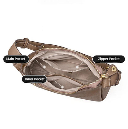 Genuine Leather Crescent Shoulder Bag - image 2