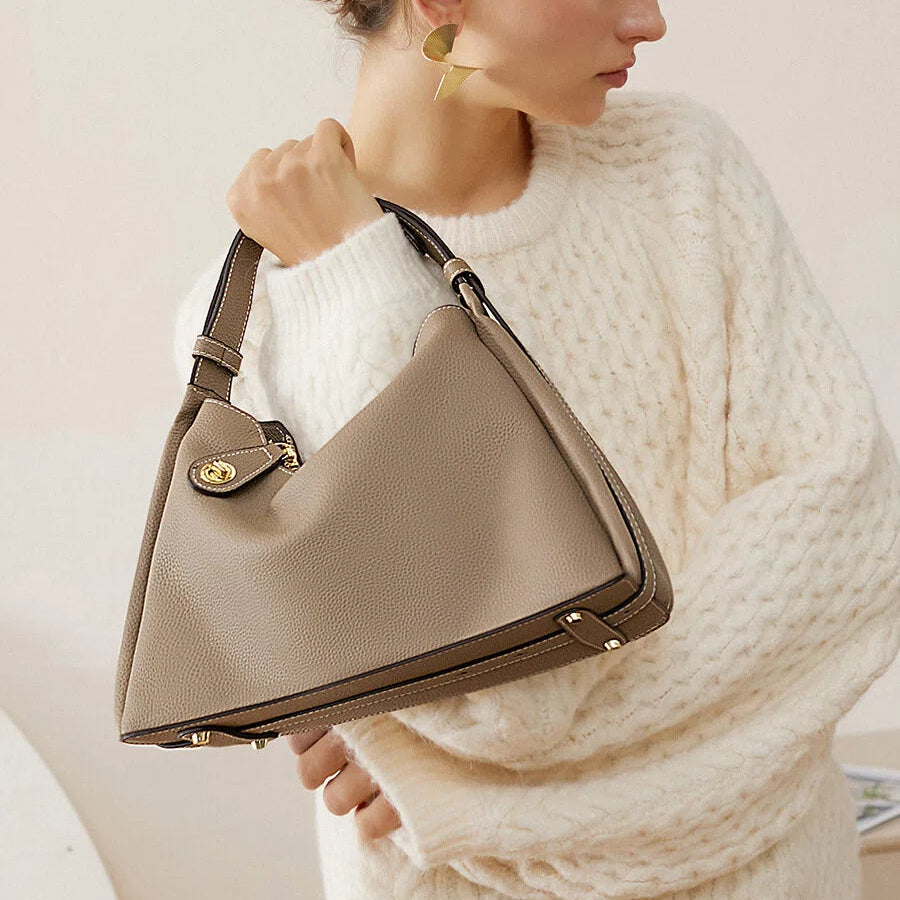 Genuine Leather Crescent Shoulder Bag - image 3