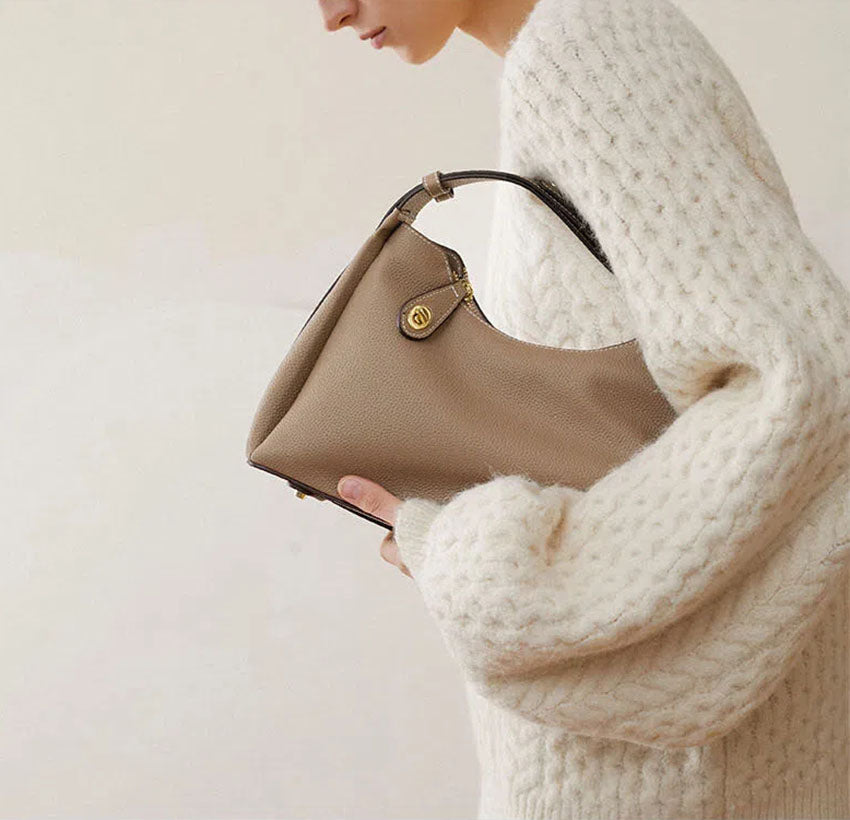 Genuine Leather Crescent Shoulder Bag - image 4
