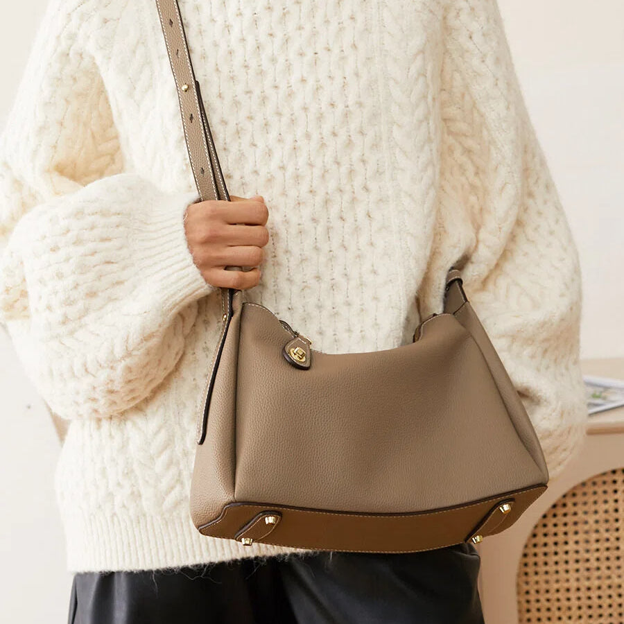 Genuine Leather Crescent Shoulder Bag - image 6