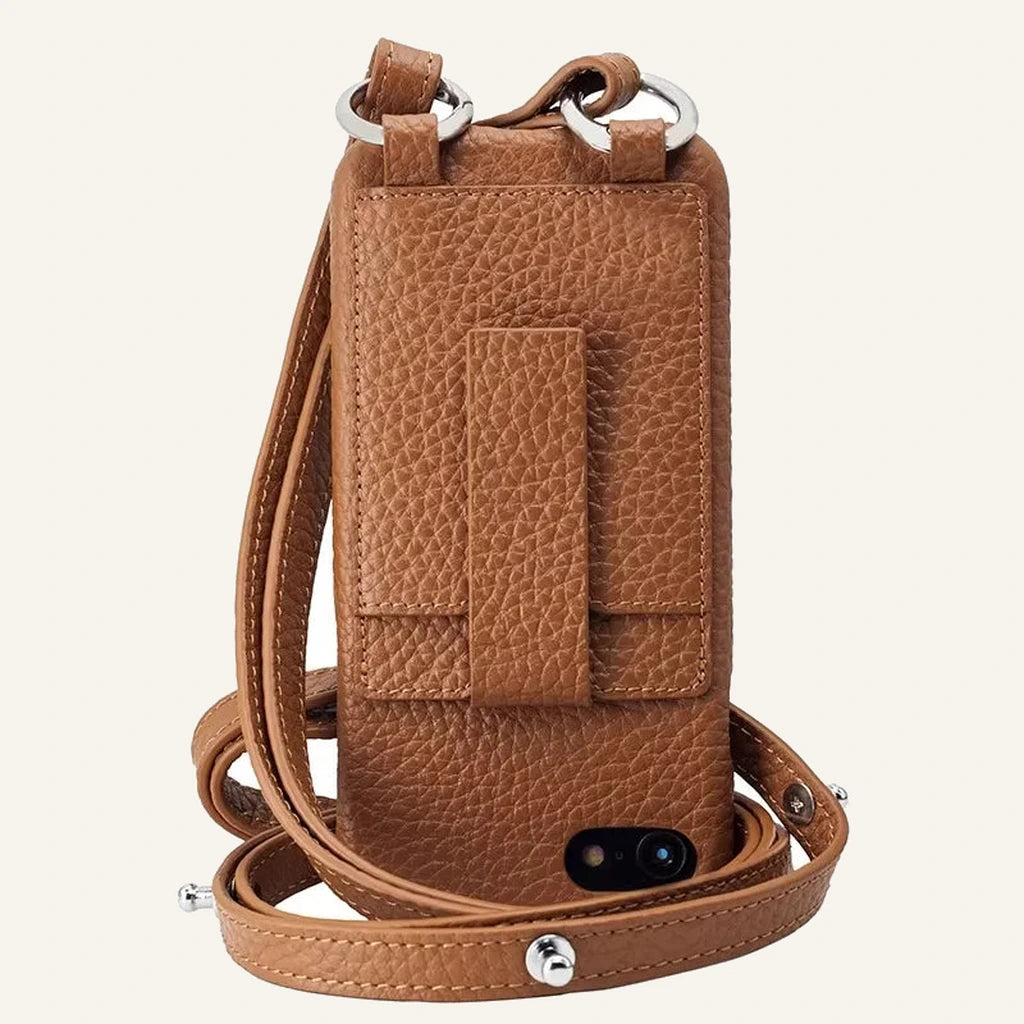 Genuine Leather Detachable Crossbody Wallet Phone Case for Custom Phone Models (Wholesale/OEM) - #F6F3ED square main image