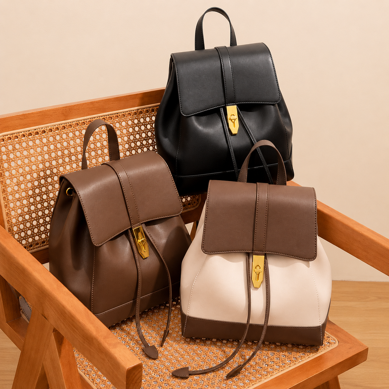 Genuine Leather Drawstring Backpack - image 2