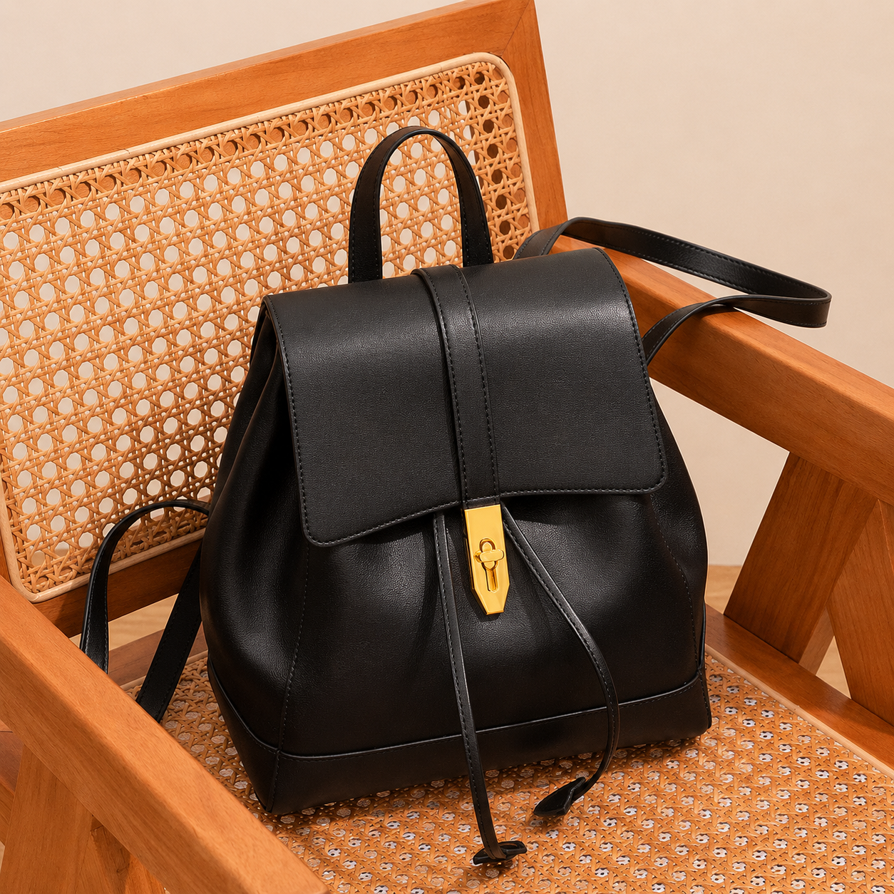 Genuine Leather Drawstring Backpack - image 4