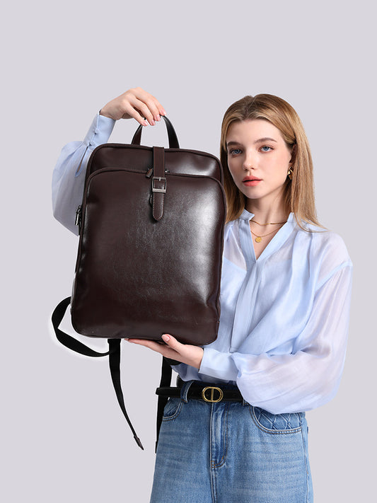 Genuine Leather Drawstring Backpack - image 1