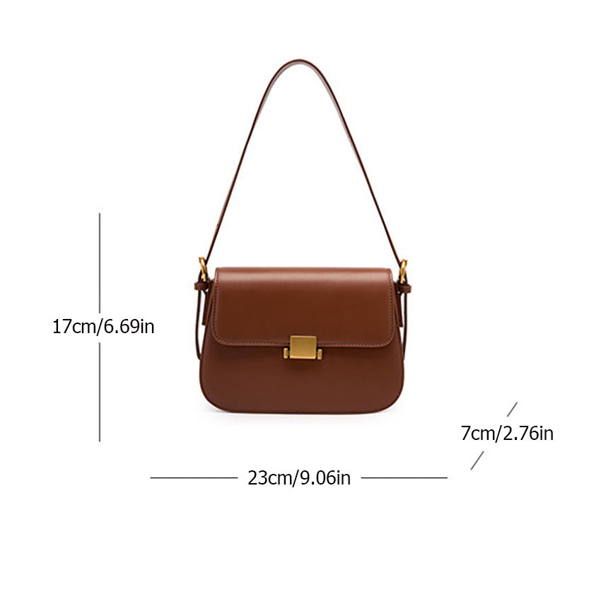 Genuine Leather Flap Crossbody Bag - image 1