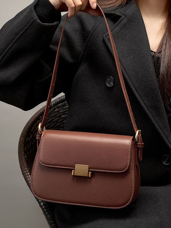 Genuine Leather Flap Crossbody Bag - image 6