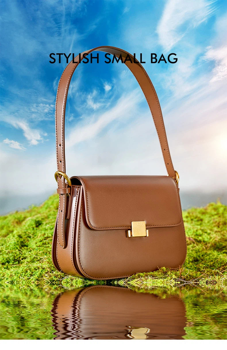 Genuine Leather Flap Crossbody Bag - image 8