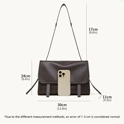 Genuine Leather Flap Phone Crossbody Bag - image 1