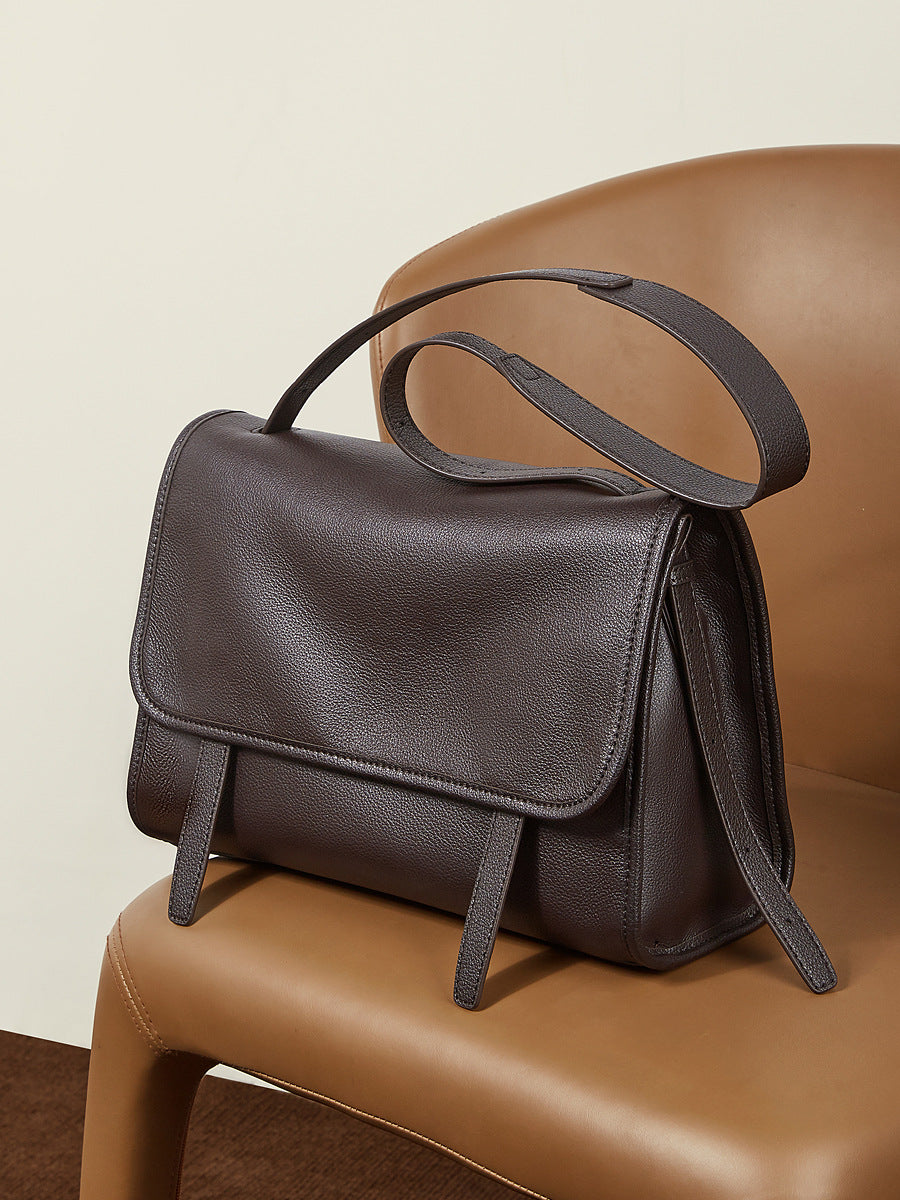 Genuine Leather Flap Phone Crossbody Bag - image 4