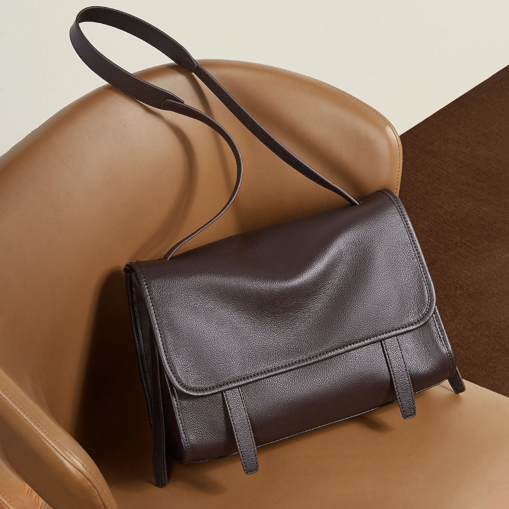 Genuine Leather Flap Phone Crossbody Bag - image 5