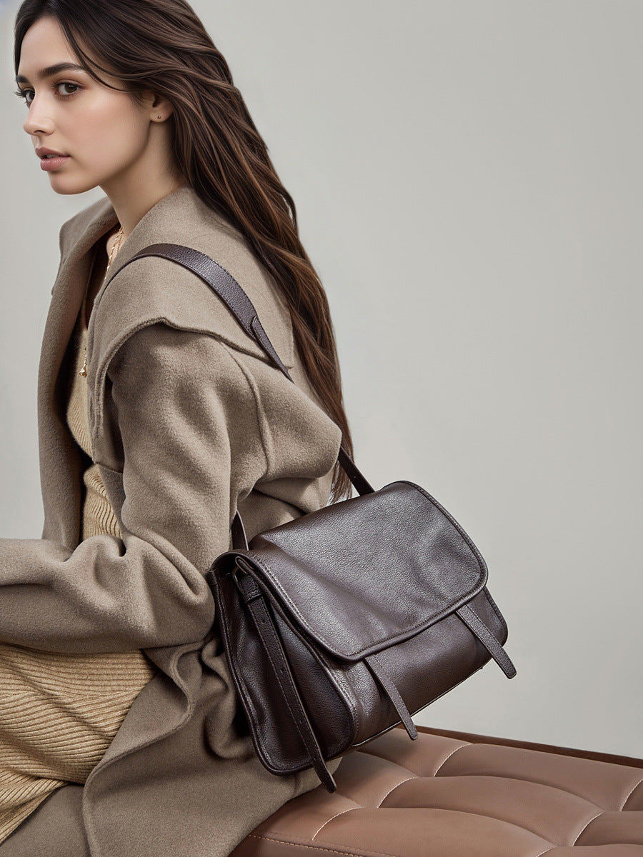 Genuine Leather Flap Phone Crossbody Bag - image 6