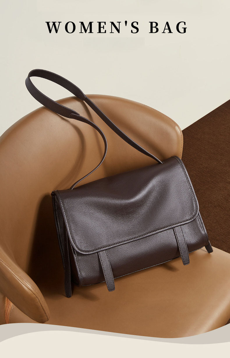 Genuine Leather Flap Phone Crossbody Bag - image 7