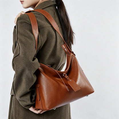 Genuine Leather Foldover Crossbody Shoulder Bag - image 2