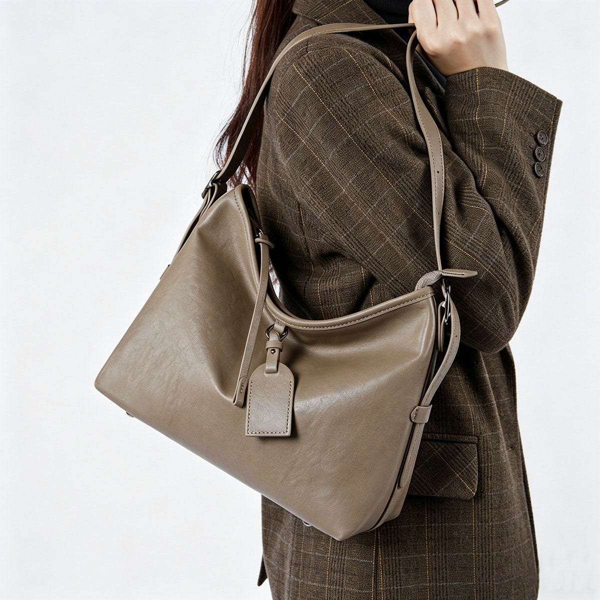Genuine Leather Foldover Crossbody Shoulder Bag - image 3