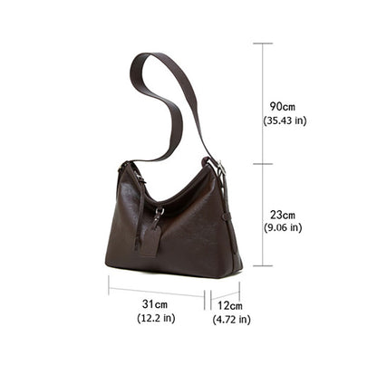 Genuine Leather Foldover Crossbody Shoulder Bag - image 4