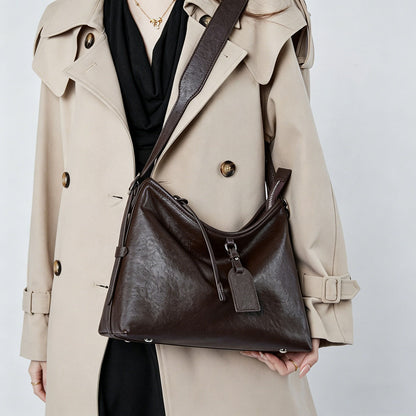 Genuine Leather Foldover Crossbody Shoulder Bag - image 6