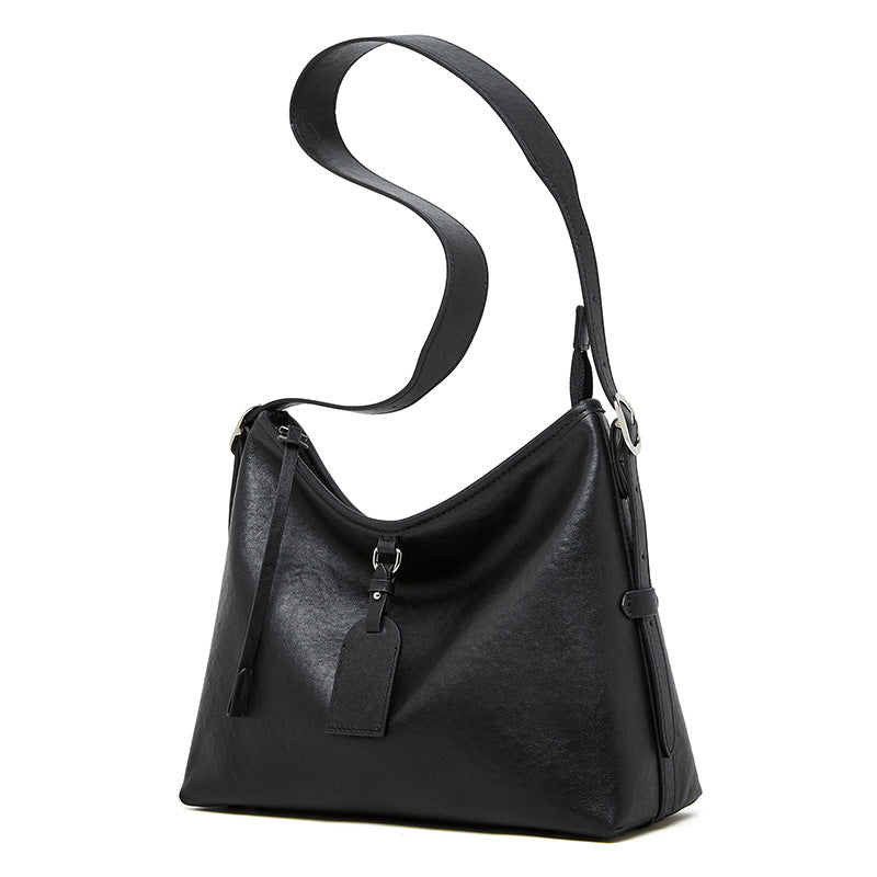 Genuine Leather Foldover Crossbody Shoulder Bag - image 7