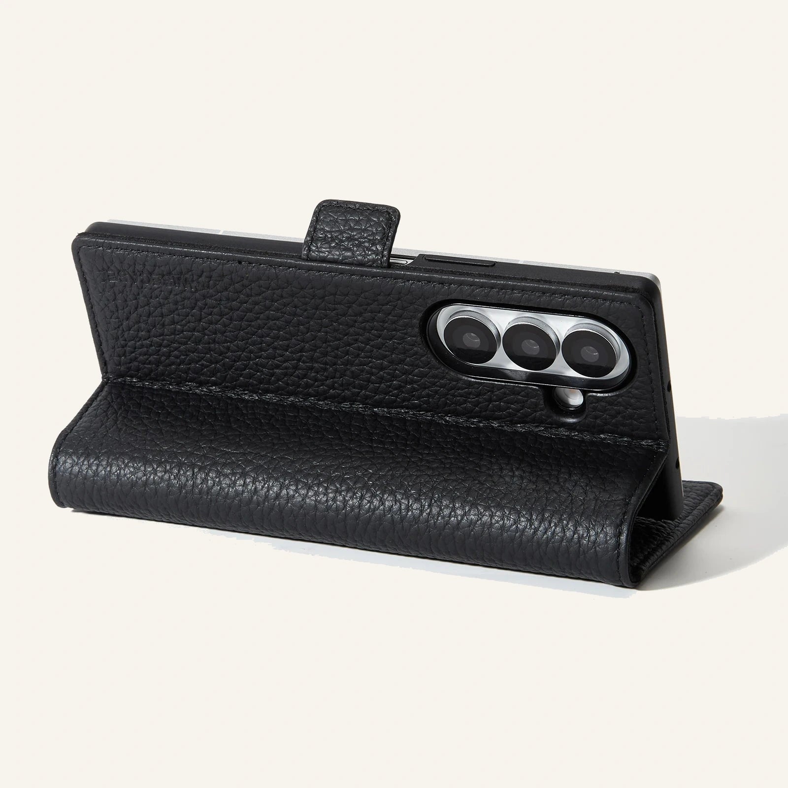 Genuine Leather Folio Card Slots Wallet Phone Case for Samsung Galaxy Z Fold Series (Wholesale/OEM) - #F6F3ED square main image