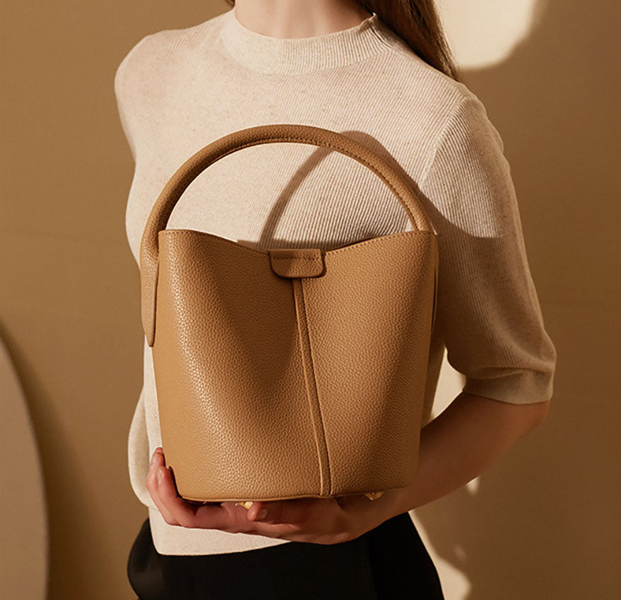 Genuine Leather Mini Top Handle Handbag - image 3