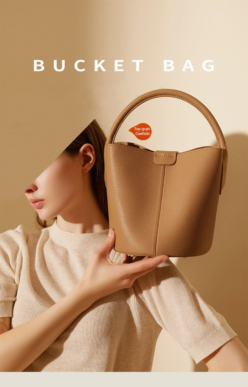 Genuine Leather Mini Top Handle Handbag - image 8