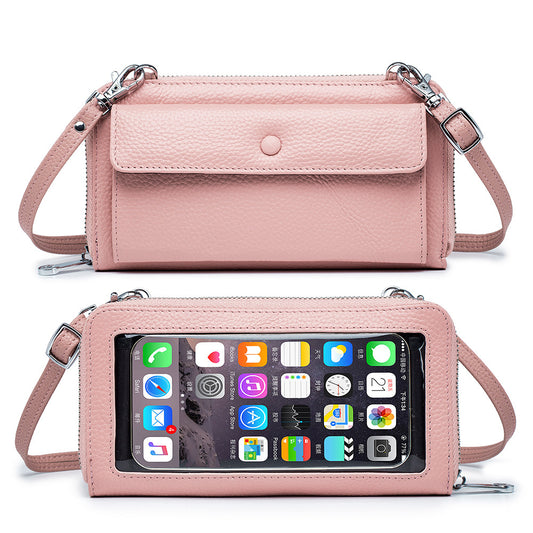Genuine Leather Phone Wallet Crossbody Bag - image 1