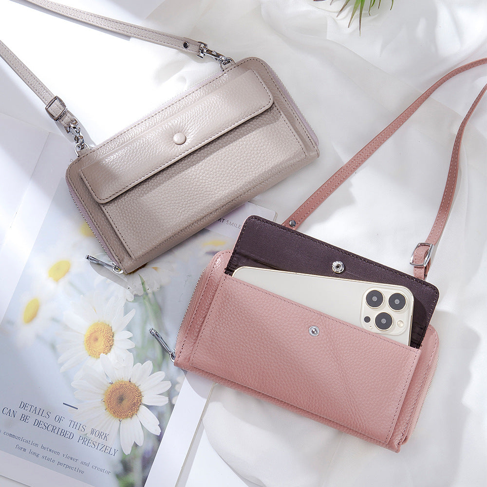 Genuine Leather Phone Wallet Crossbody Bag - image 2