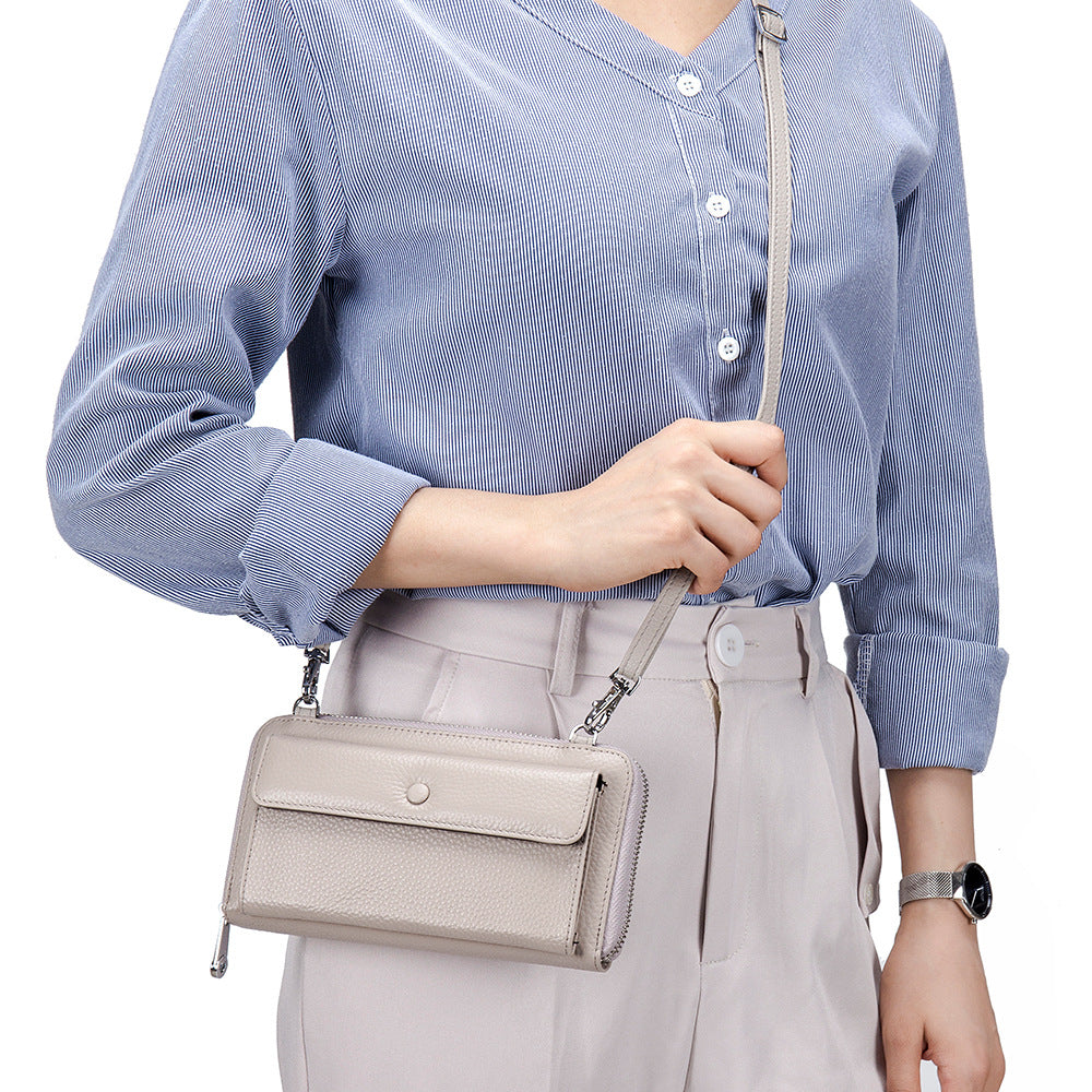 Genuine Leather Phone Wallet Crossbody Bag - image 3