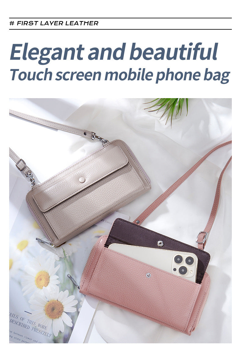 Genuine Leather Phone Wallet Crossbody Bag - image 7