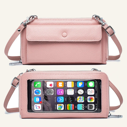 Genuine Leather Phone Wallet Crossbody Bag (Wholesale/OEM Manufacturer) - #F6F3ED square main image