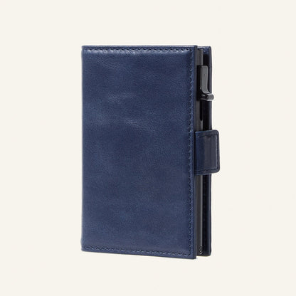 Genuine Leather RFID Pop-Up Aluminum Card Holder (Wholesale/OEM Manufacturer) - #F6F3ED square main image