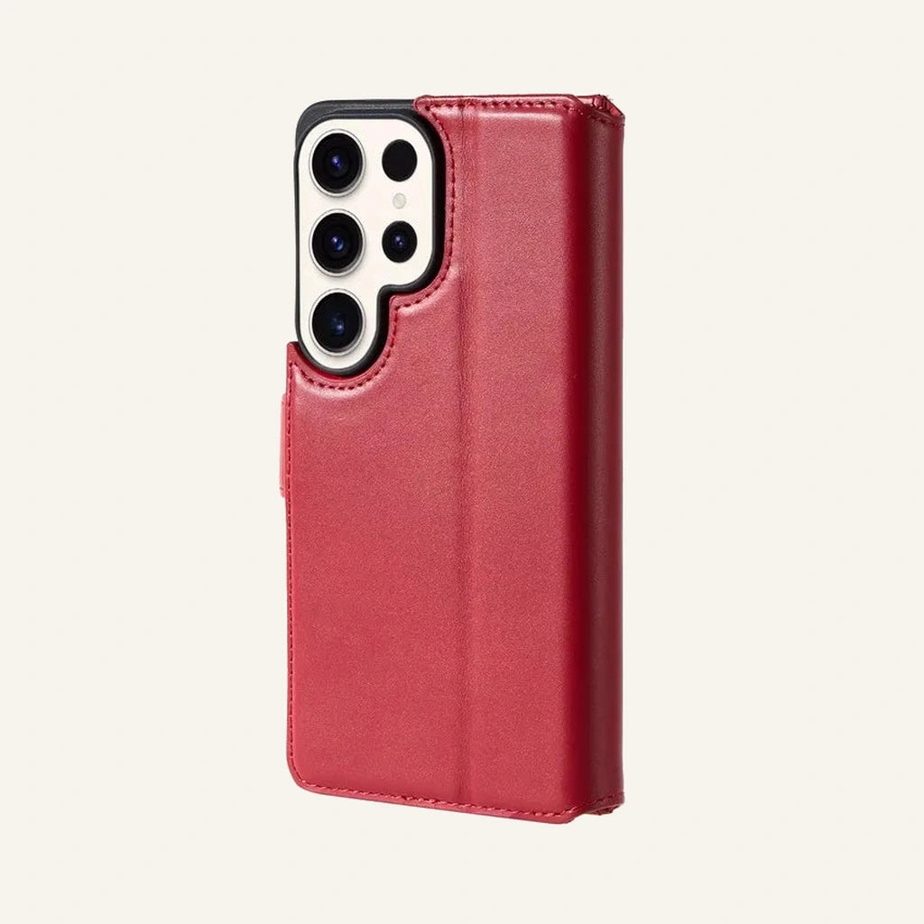 Genuine Leather RFID-Blocking Magnetic Wallet Phone Case for Samsung Galaxy Z Fold Series Style 02 (Wholesale/OEM) - #F6F3ED square main image