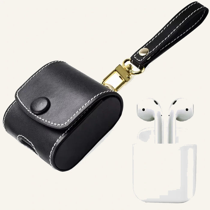 Genuine Leather Crossbody AirPods / Earphone Case for AirPods / Custom Earphone Models (Wholesale/OEM) - #F6F3ED square main image