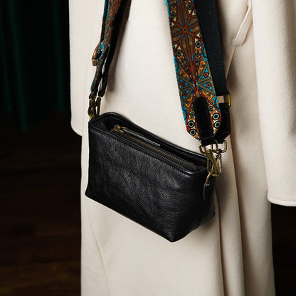 Genuine Leather Zip Crossbody Bag - image 4