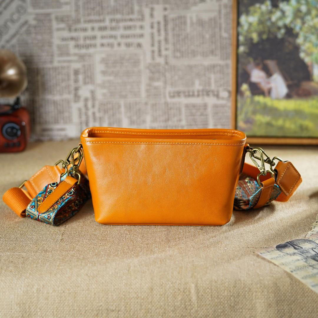 Genuine Leather Zip Crossbody Bag - image 7