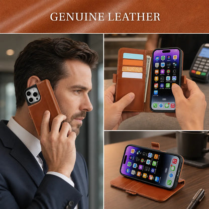 Genuine Brown Leather iPhone 16 Pro Max Case (Wholesale/OEM Manufacturer)