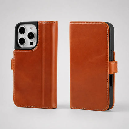 Genuine Brown Leather iPhone 16 Pro Max Case (Wholesale/OEM Manufacturer)